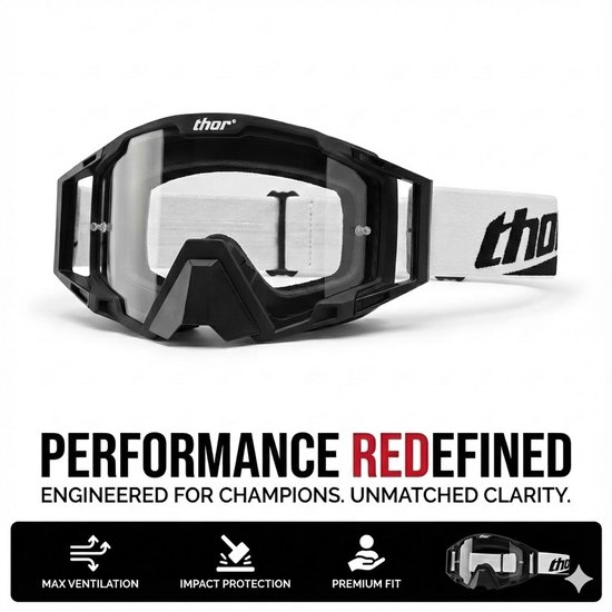 THOR® - Premium Crossbril - Skibril - Antikras Lens - UV-bescherming - Unisex - Zwart van Merkloos — afbeelding 4