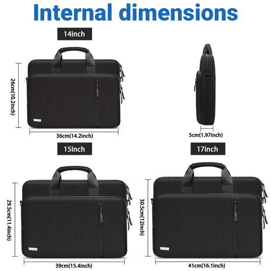 Uitbreidbare 17 Inch Laptoptas - Grote Messenger Schoudertas Uitbreidbare 17 Inch Laptoptas - Grote Messenger Schoudertas