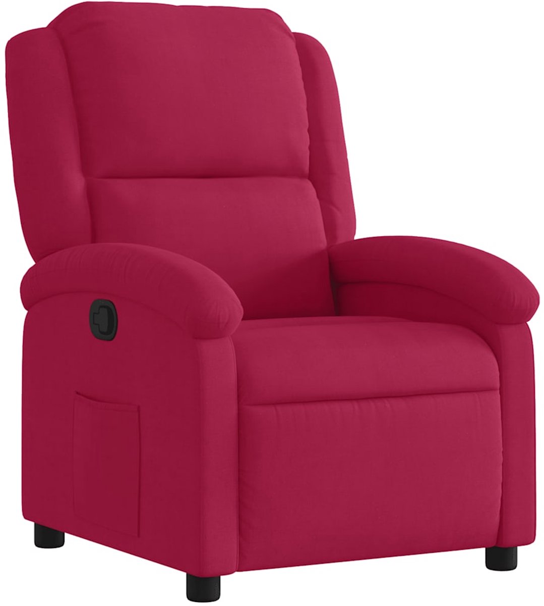 vidaXL Fauteuil - verstelbaar - fluweel - wijnrood