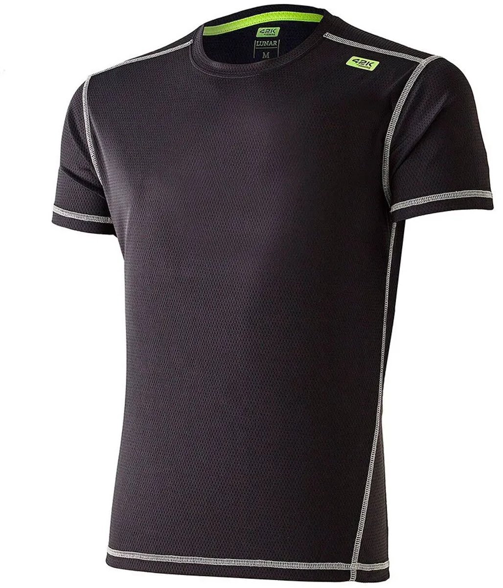 42k Running Lunar T-shirt Met Korte Mouwen Zwart XL Man