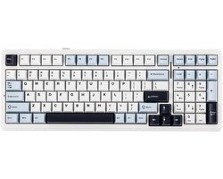 EPOMAKER x AULA F99 - Wit/Blauw - Mechanisch Draadloos Toetsenbord - RGB - 100% - QWERTY - Gaming Keyboard - Leobog Reaper Switch