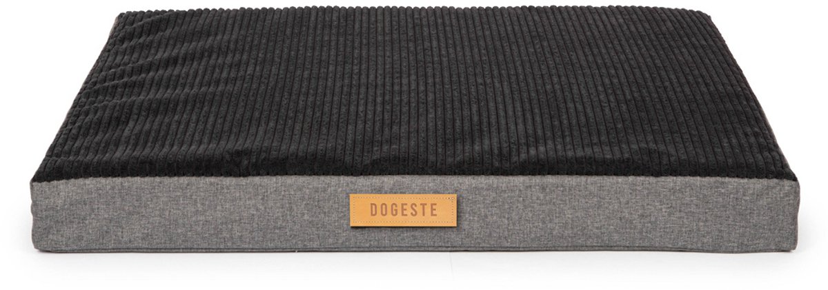 Dogeste orthopedische hondenmatras XL voor middelgrote en grote honden, ribfluweel en cordura, afneembare hoes, kleur grijs-zwart