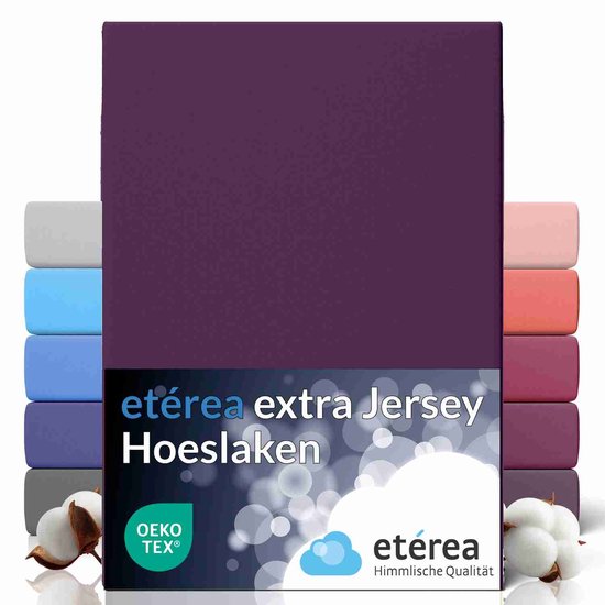 Hoeslaken etérea Extra Jersey 140x200 - 160x220 cm - Oekotex - 100% coton - jusqu'à 35 cm - Violet
