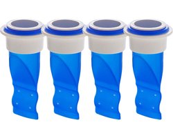 Rfdichtring - 4 stuks - Rioolafdichtingen - Vloerafvoer - Siliconen - Toepasbare buisbinnendiameter 40-50 mm - Afvoerbuis afdichting - Afvoerplug wasmachine - Voor thuis, keuken en badkamer - Blauw