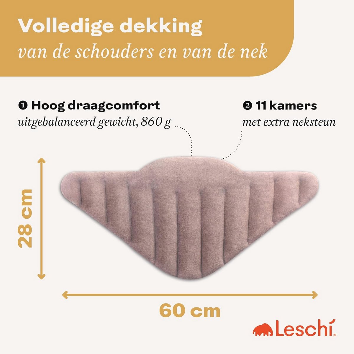 XXL Nekverwarmer Warmtekussen 60x28cm - 100% Biologisch Katoen en Tarwe Pitten - Ideaal voor Nek, Schouders, Rug, Onderlijf en Buik