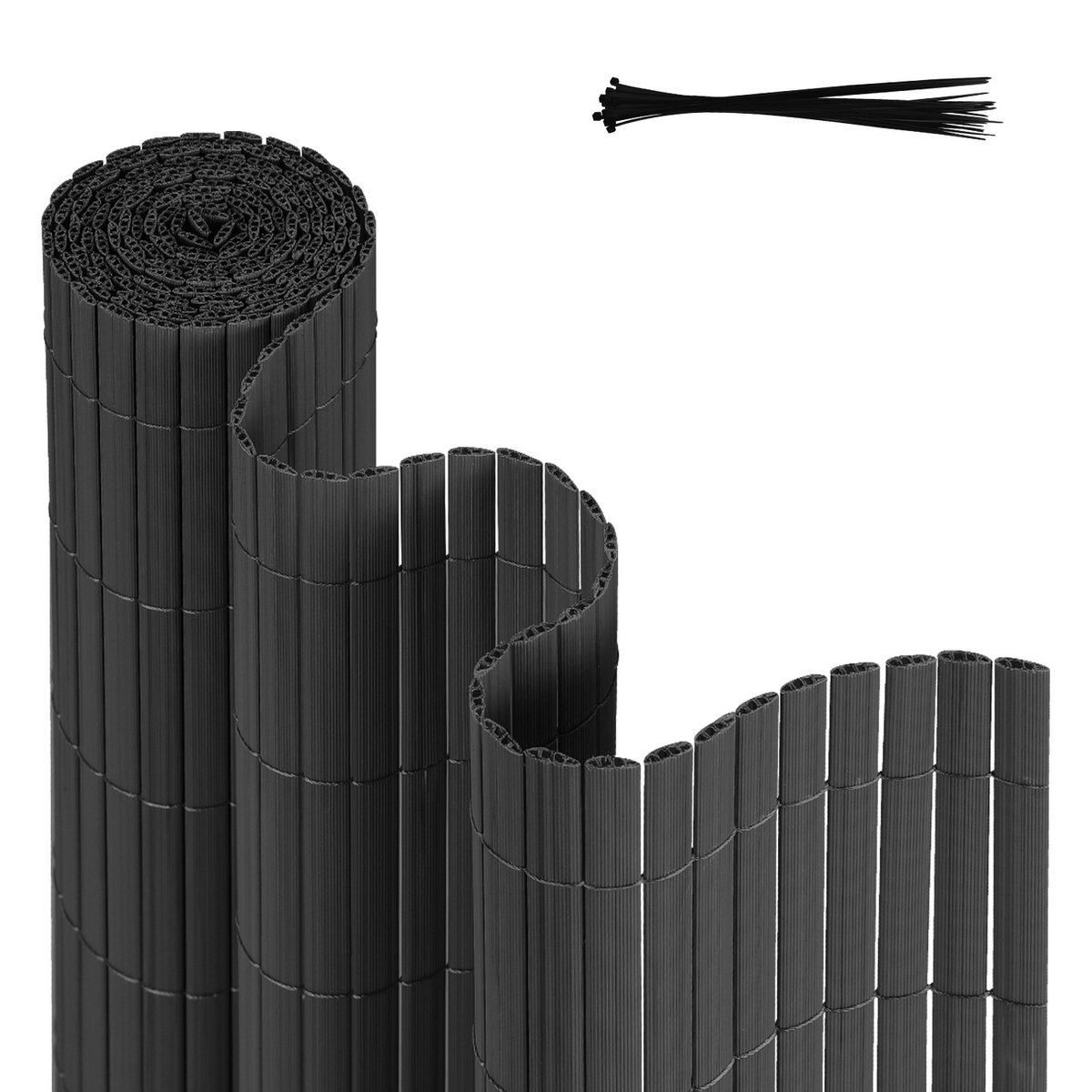 0.8 x 3 m PVC Tuinscherm voor Privacy – Tuinafscheiding & Balkonscherm – Grijs
