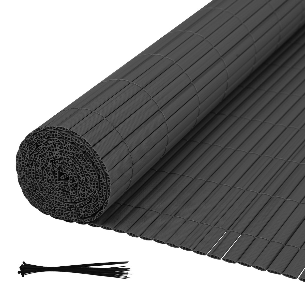 0.8 x 5 m PVC Tuinscherm voor Privacy – Tuinafscheiding & Balkonscherm – Grijs