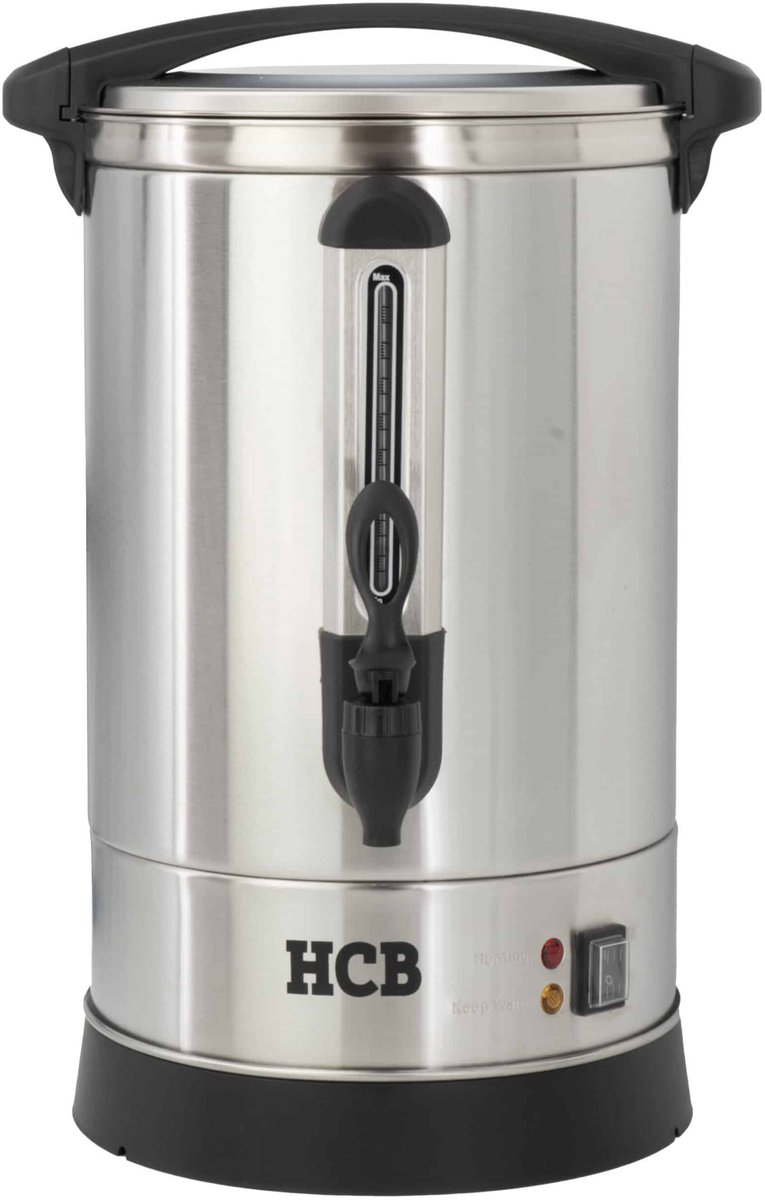 HCB® - Professionele Horeca Percolator - 18,2 liter - 120 kopjes - 230V - RVS / INOX Perculator - Elektrisch koffiezetapparaat - Volautomatische koffiemachine - 36x36.5x57.5 cm (DxBxH) - 3.40 kg - 1348