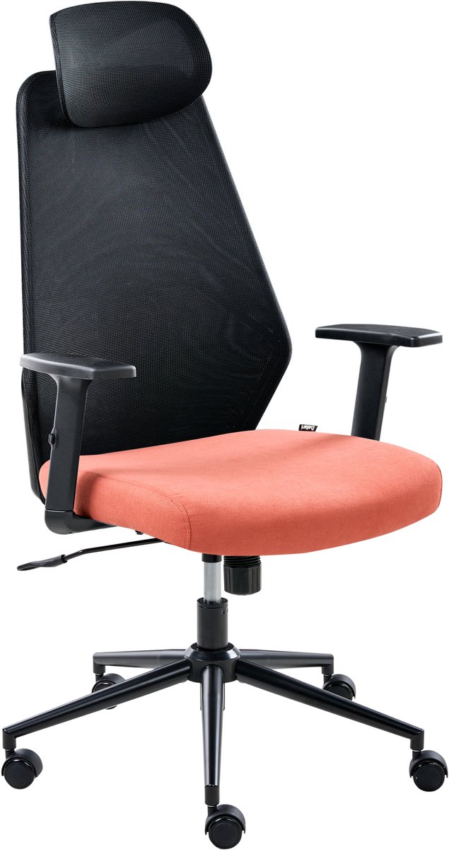 BELIANI ORYN - Bureaustoel - Zwart/Rood - Mesh