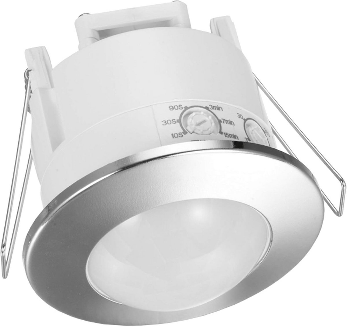 Infrarood Bewegingsmelder Plafond Inbouw 360° Lichtsensor Schemeringssensor Chroom