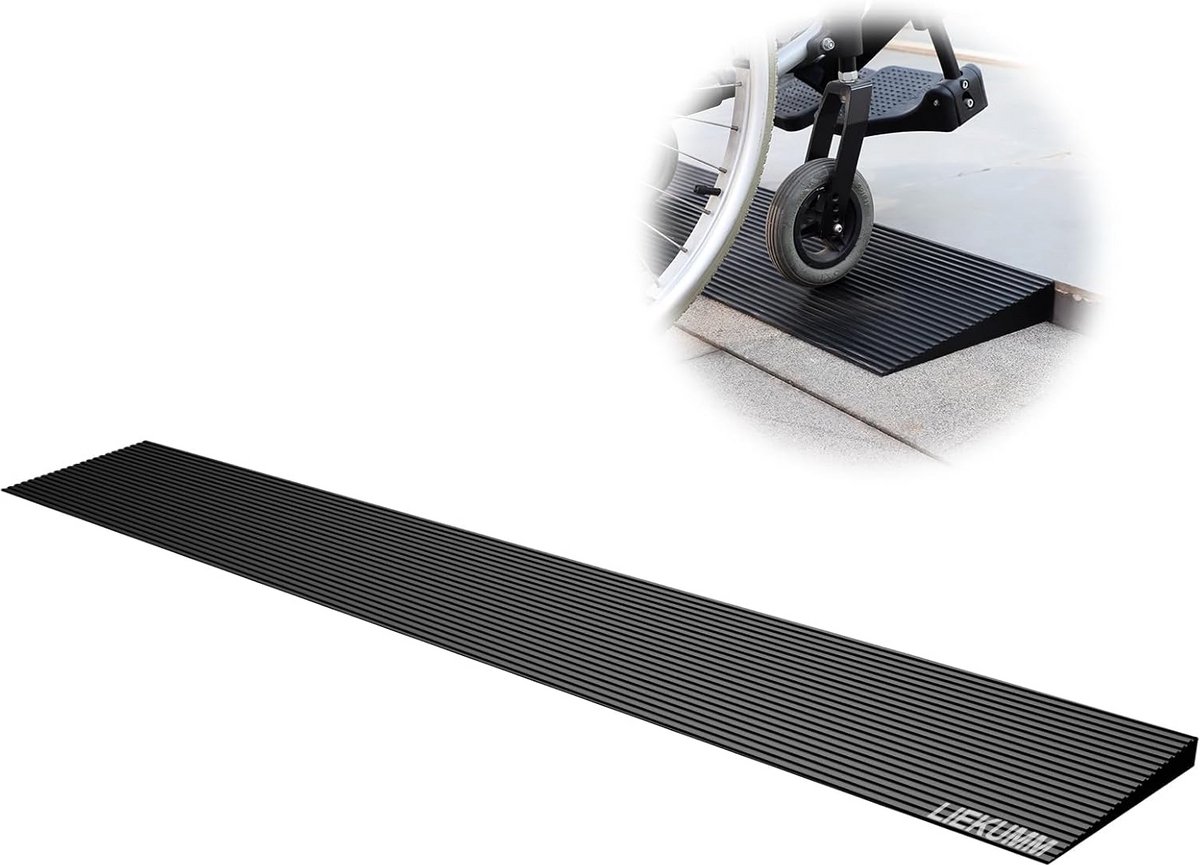 Antislip Rubberen Drempelhulp voor Rolstoel en Scooter - 90cm Breed