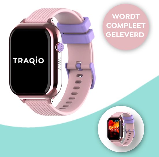 Traqio TRQ10 - GPS horloge kinderen - gps horloge kind - kinderhorloge bellen - gps tracker kinderhorloge - kinderhorloge met gps - kinderhorloge - Kinder smartwatch GPS - GPS horloge school - Roze