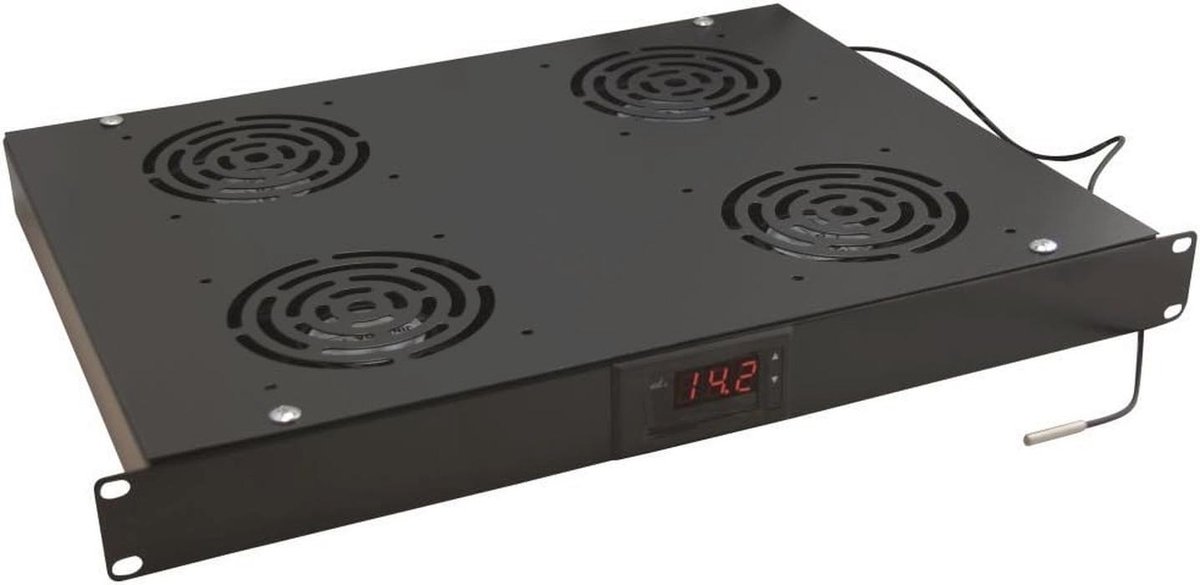19 Inch Ventilation Tray with 4 Fans and Thermostat for Optimal Cooling