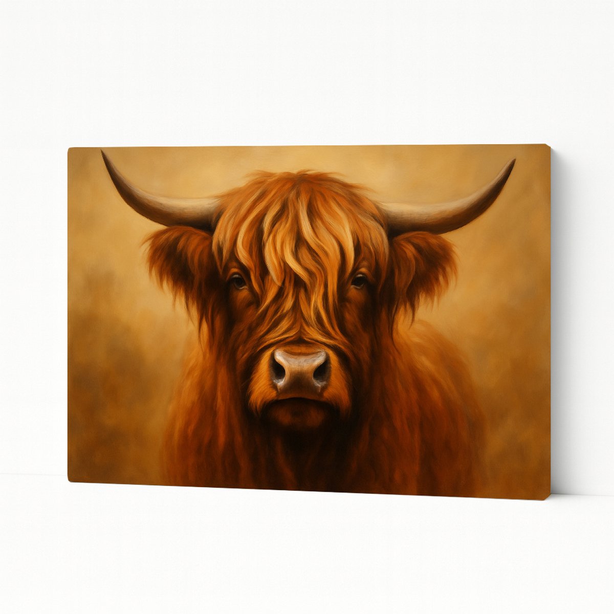 Hooglander portret – wandkunst – Canvas schilderij – 100x75 cm
