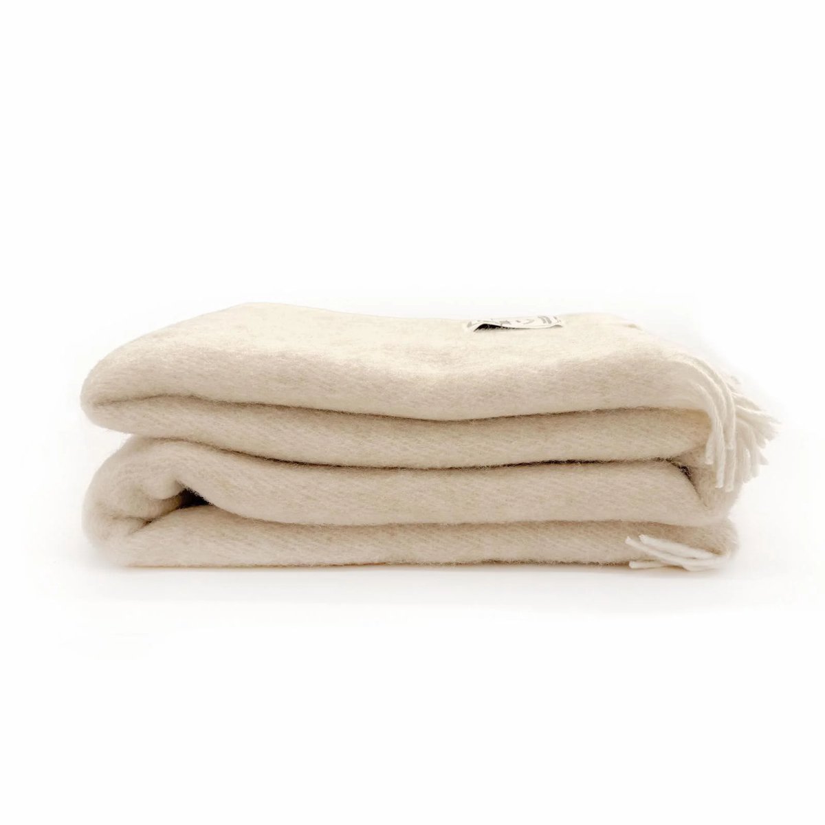 Naturel wollen plaid 140x180 met franjes – Texelse wol deken voor bank en bed – Skéépe — cadeau in Wonen & Interieur - foto 2