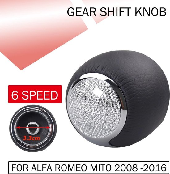6 Versnellingen Pookknop Handmatige Schakeling voor Alfa Romeo Mito — afbeelding 3