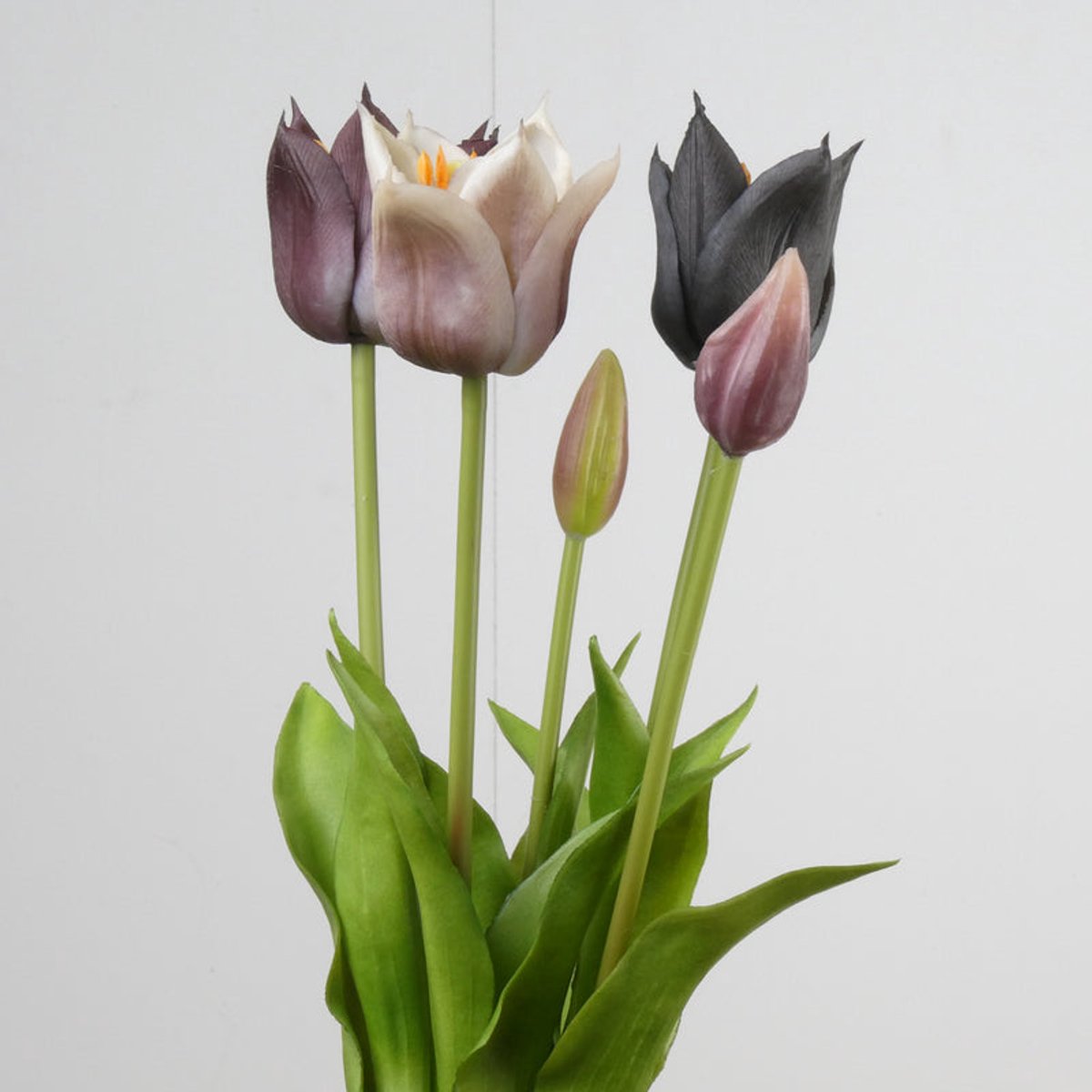 Tulpen boeket van 5 mix mauve kunst tulpen-Real Touch Tulip Bundle x5