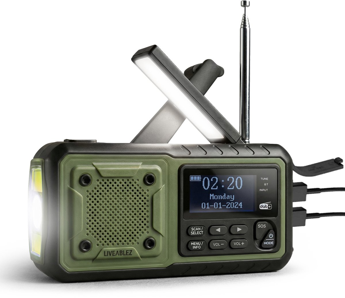 Liveablez Noodradio Solar Opwindbaar