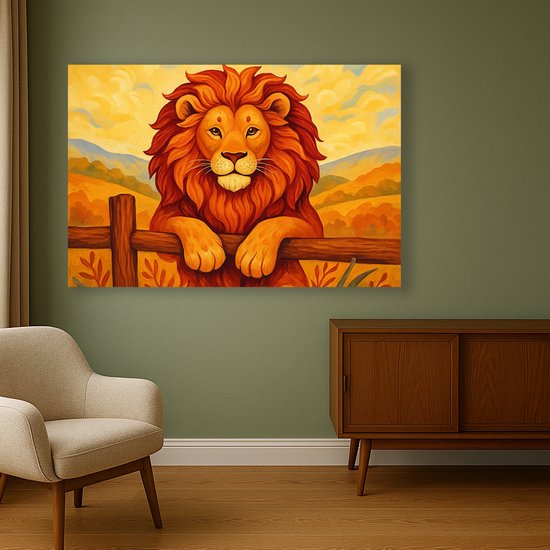 Leeuw wanddecoratie – acrylglas – acrylaat – 75x50 cm