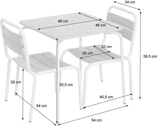 sweeek - Stalen kindertuintafel met houtdecor en 2 stoelen - suzie van Merkloos — afbeelding 3