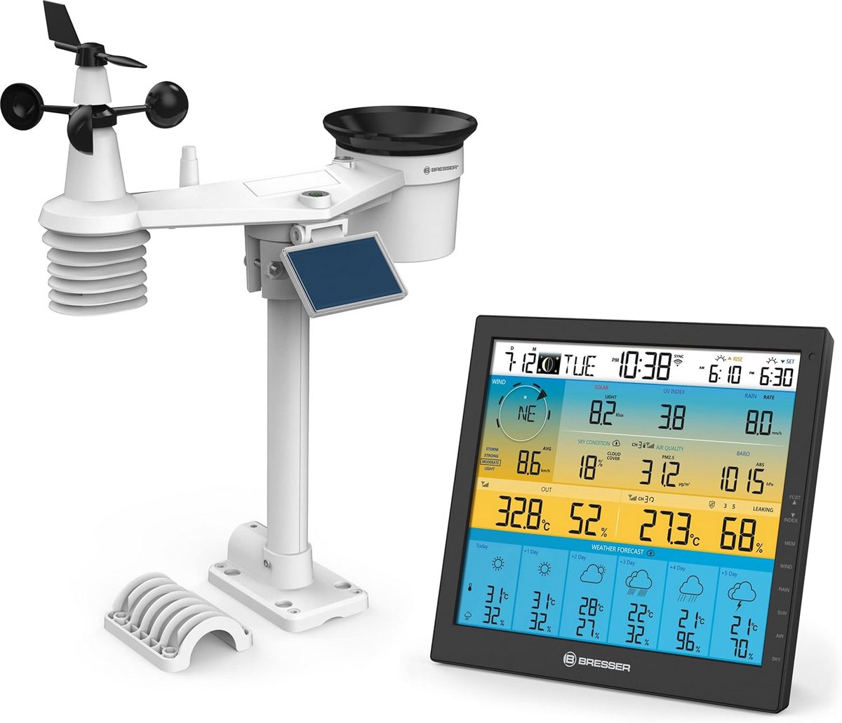 Draadloos weerstation met buitensensor en 6-daagse weersvoorspelling