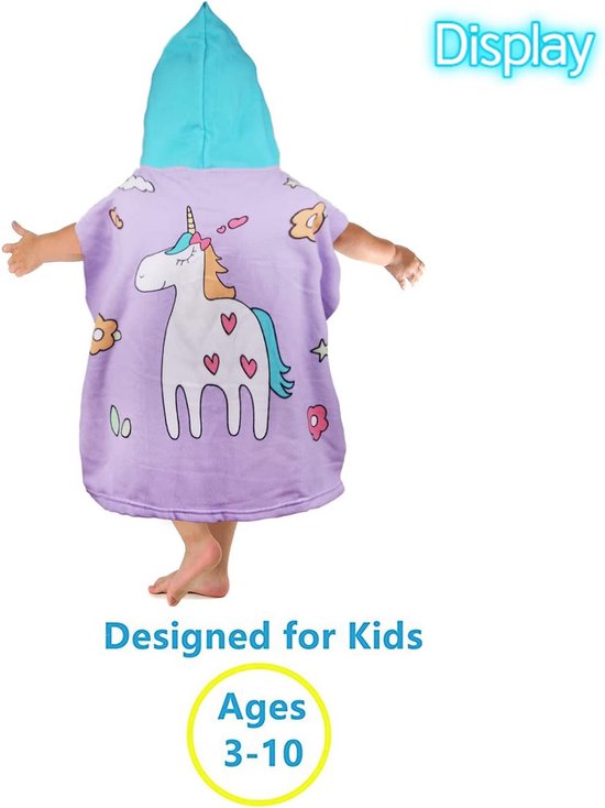 Zachte Kinderbadjas met Capuchon - Absorberende Pony Strandponcho voor Jongens en Meisjes — afbeelding 5