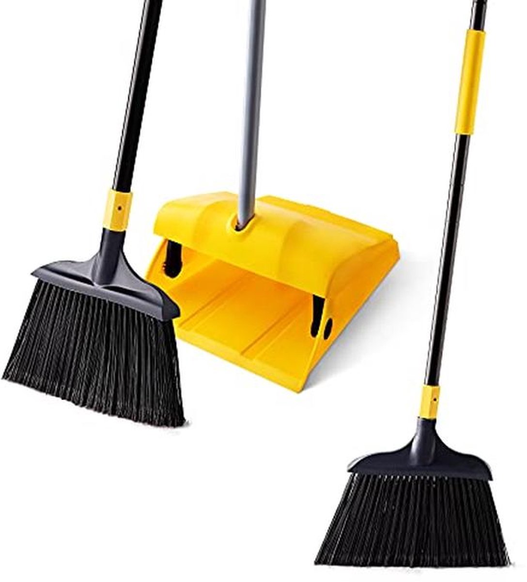 Zware Bezem en Stofpan Set voor Binnen- en Buitengebruik - Ideaal voor Garage, Lobby, Markt en Huisdier Haar