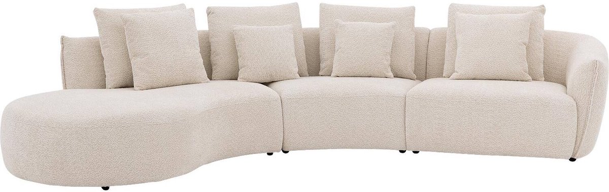 Goossens Fay Hoekbank - Stof - Wit - 364 x 85 x 203 cm - Links