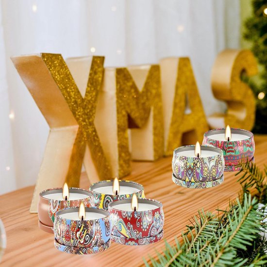 SCENTORINI Geurwas Kerstset – 6 Waxkubussen Van 35 G, Natuurlijke Sojawas, Feestelijke Geuren Voor Waxmelter