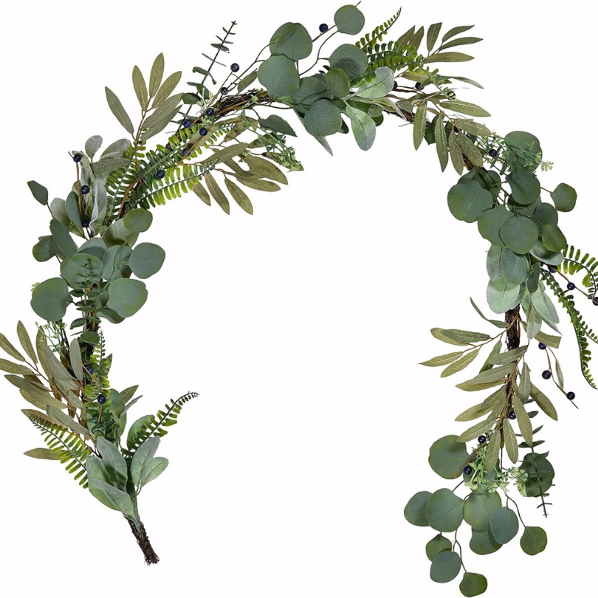 Kerstguirlande Met Blauwe Bessen 1,5 Meter – Kerstdecoratie Voor Binnen En Buiten – Sfeervolle Feestversiering