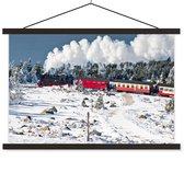 Affiche textielposter Une locomotive à vapeur dans la neige 150x100 cm
