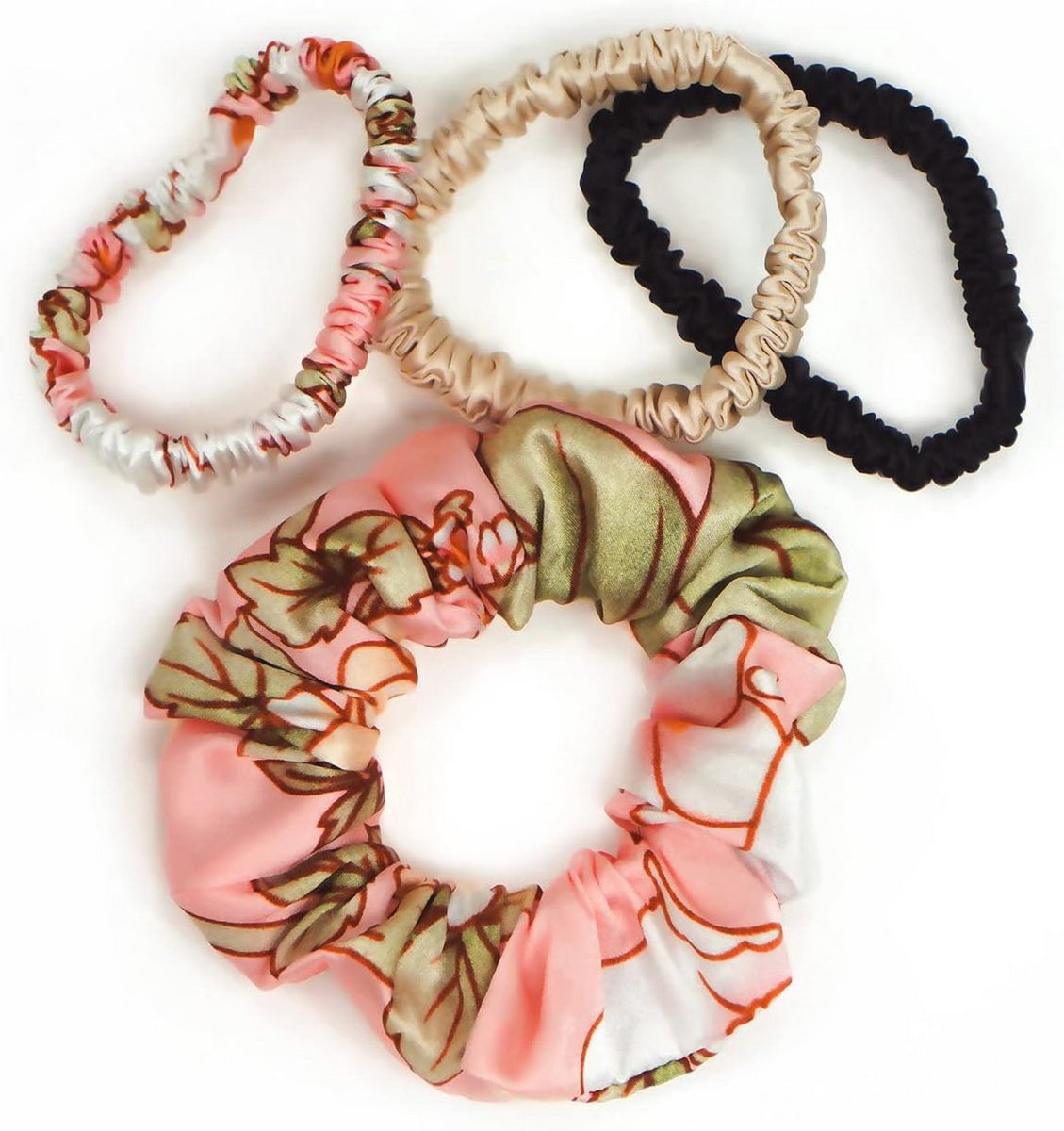 Haar scrunchies mix van 100% moerbeizijde - Luxe 22 momme