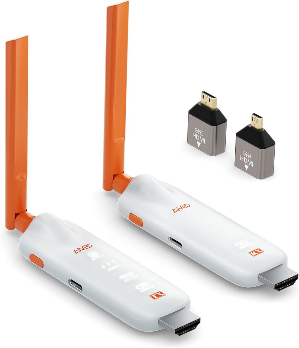 Draadloze HDMI-zender en ontvanger met LED-scherm voor meerdere apparaten