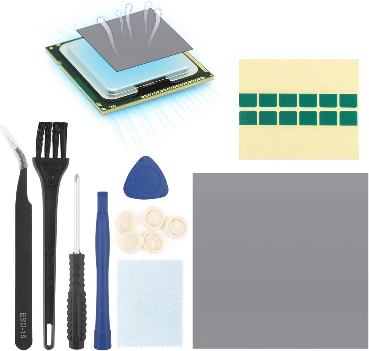 Warmtegeleidingspad voor CPU GPU SSD - Faseverandering Thermische Pad voor Hittebestendige Koeling - 80x80mm