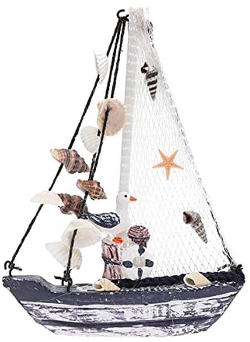 Houten zeilboot model voor nautische decoratie