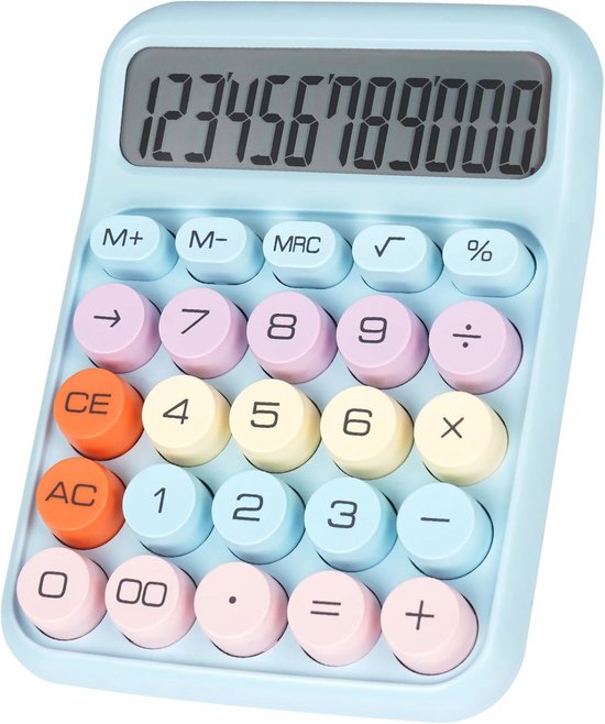 Mechanische rekenmachine, mechanische rekenmachine, eenvoudig in te drukken op grote knoppen en lcd-display, mechanische rekenmachine, ontworpen voor