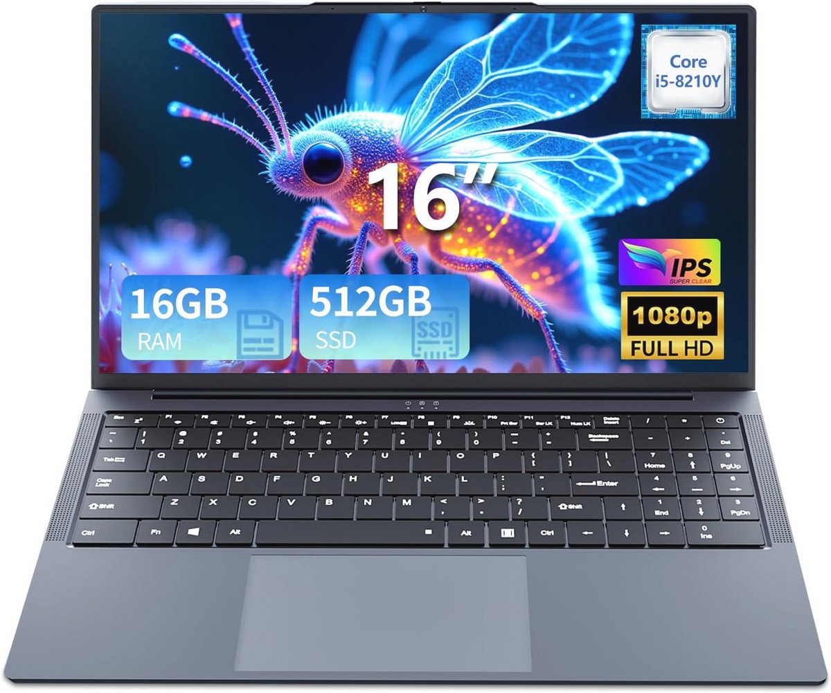 Notebook 16 inch met Core i5, 16 GB RAM en 512 GB SSD