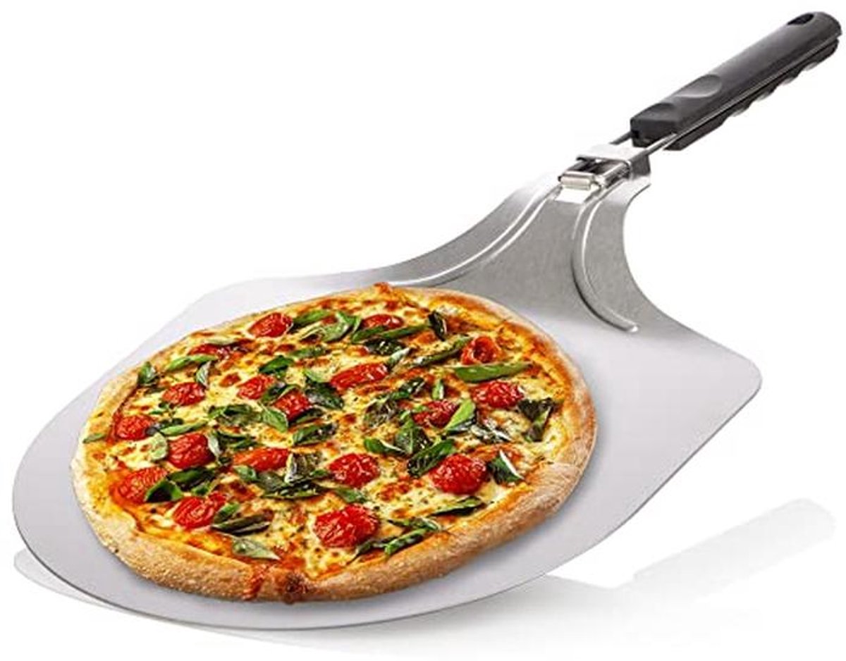 Pizzaschep van roestvrij staal - Inklapbare handgreep voor pizza, taart en brood