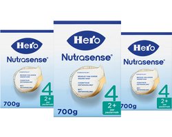 Hero Nutrasense Classic 4 (2+ Jaar) - Peutermelk - Flesvoeding - met Melkvet - Palmolievrij - 3 x 700 gram