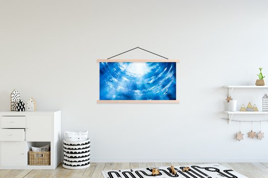 Porte-affiche avec affiche - Affiche scolaire - Water - Soleil - Mer - 120x60 cm - lattes vierges