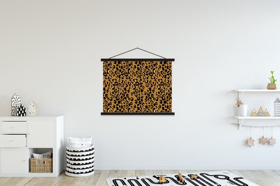 Affiche scolaire - Imprimé animalier - Ocre jaune - Goud - 150x113 cm - Lamelles noires