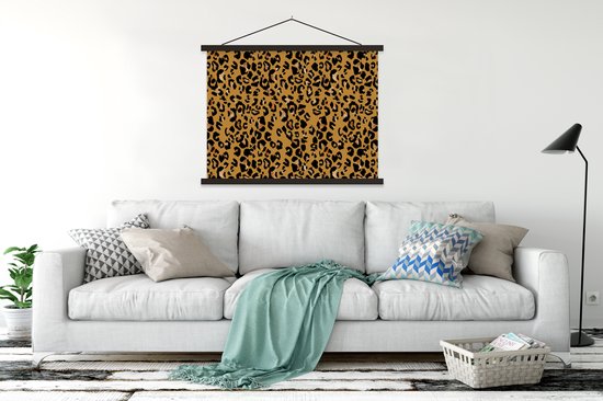 Affiche scolaire - Imprimé animalier - Ocre jaune - Goud - 150x113 cm - Lamelles noires