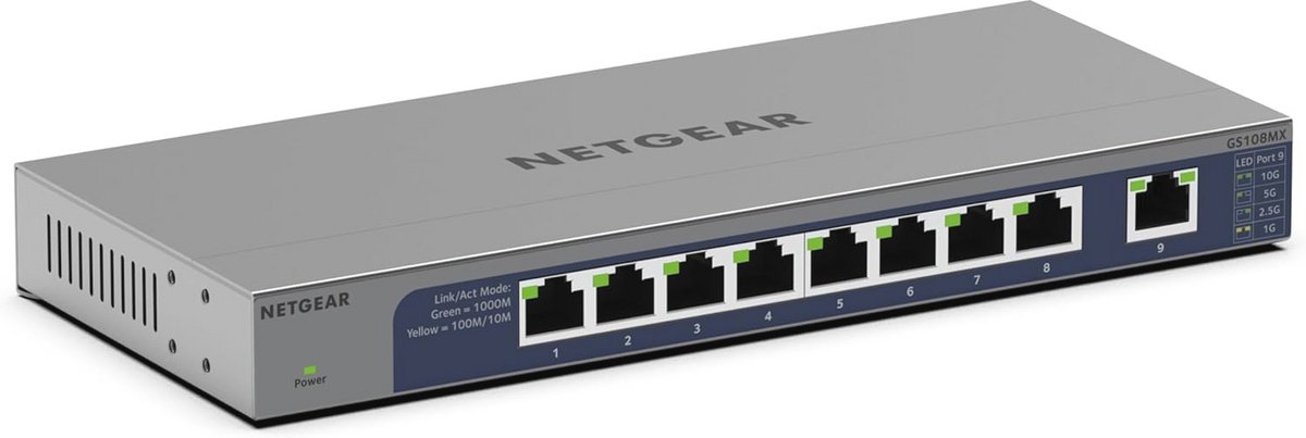 Gigabit Switch met 8 Poorten en 10Gbps Snelheid
