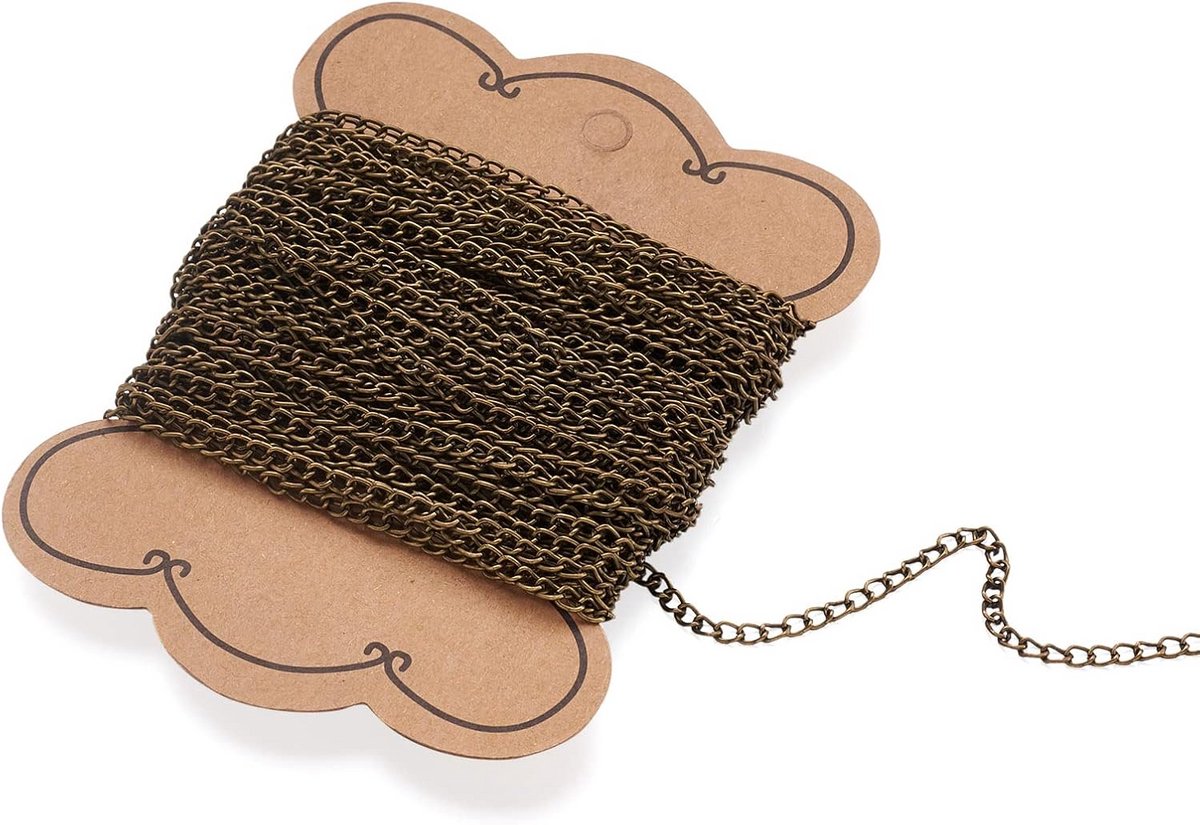 10 Meter IJzeren Pantserketting Antiek Brons Ongezwengeld voor DIY Sieraden Maken