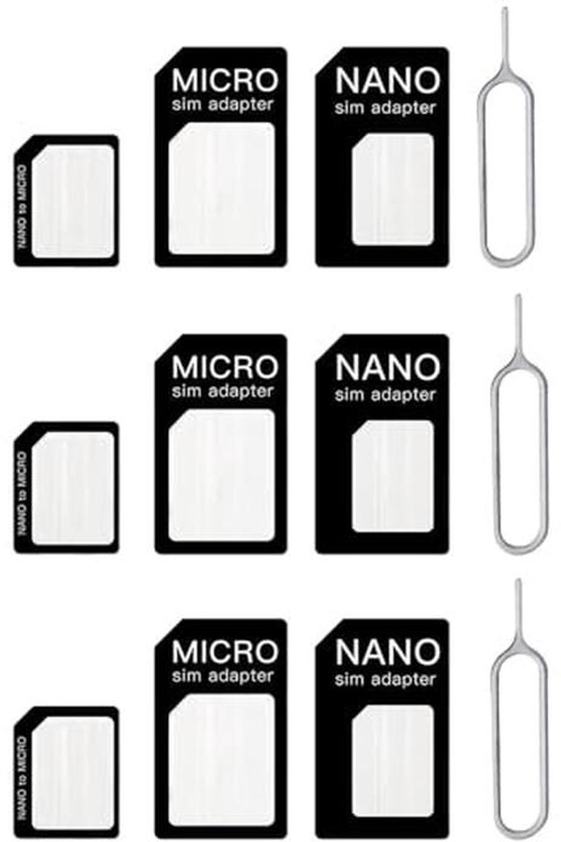 4-in-1 Nano Simkaartadapter Set voor Smartphones