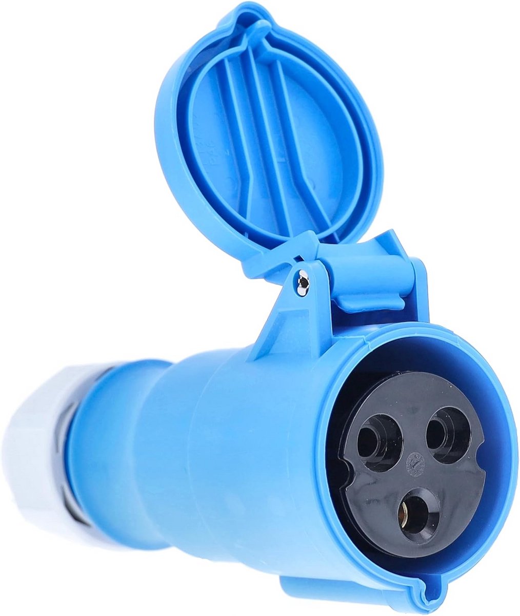 CEE-Koppeling met Scharnierend Deksel - IP44, 400 V, 16 A, Blauw