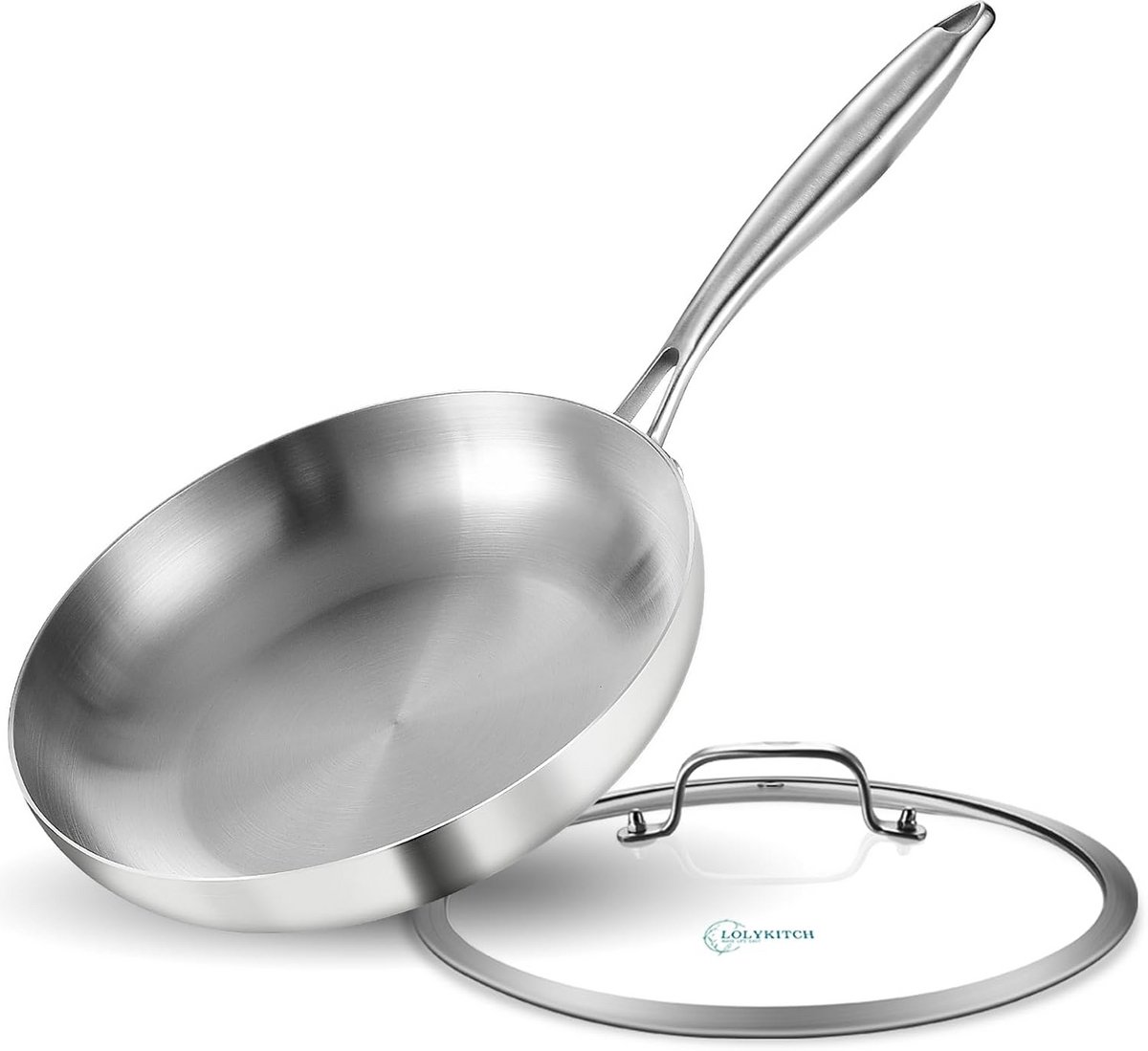10 Inch Rvs Koekenpan met Deksel - Geschikt voor Inductie, Afwasmachine en Oven