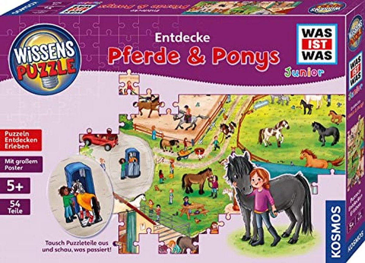 Kennispuzzel Ponyhof - Educatieve Puzzel - Paarden Leren - Met Zoektaken - 54 Delen - Niet gespecificeerd