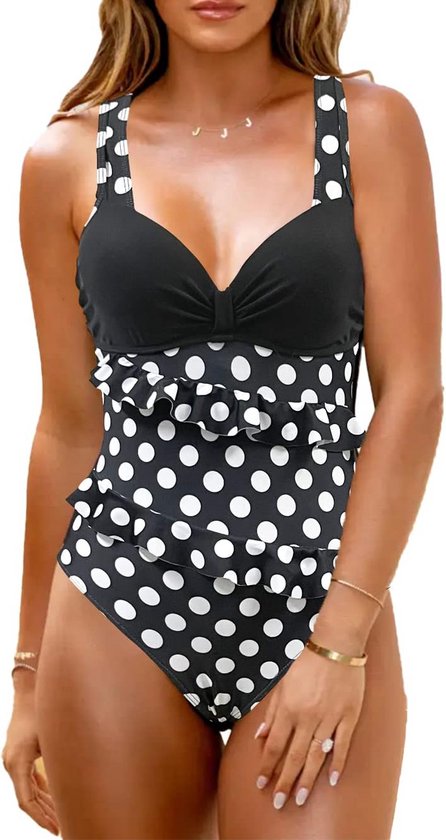 SHEKINI Eendelig badpak voor dames, elegante badjurk, zwemrok