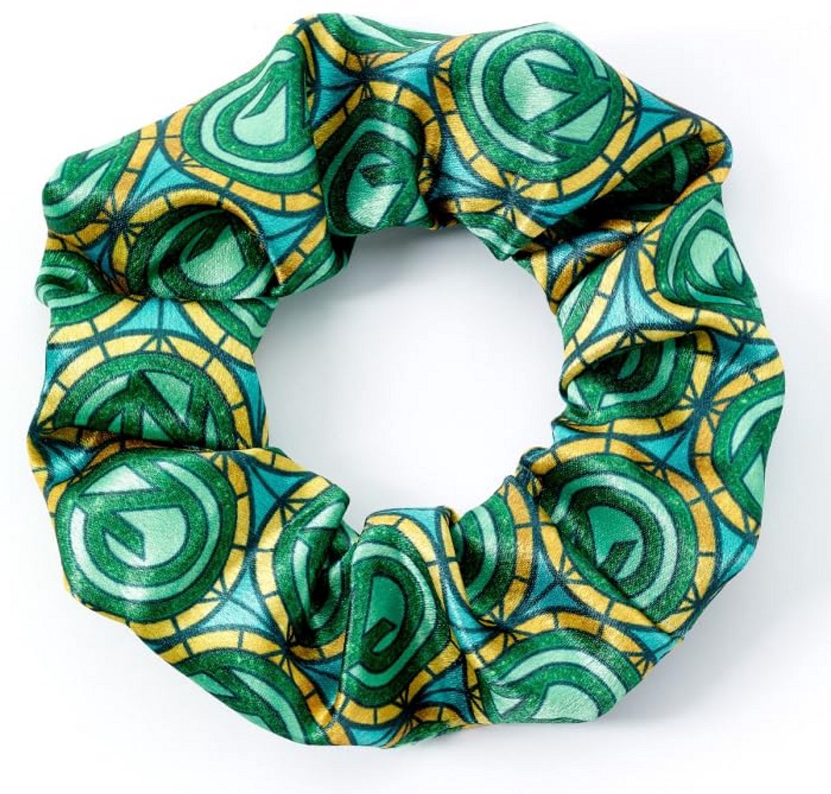 Groene Haar Scrunchie met Oz Logo - Zijdeachtig en Stylish